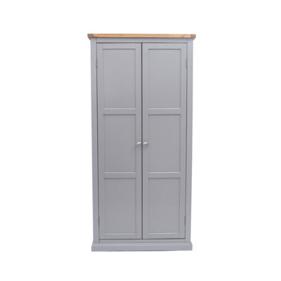 Cabinet Bits Rocca 2 Door Wardrobe Chrome Knob Grey