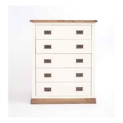 B&Q -  Tropea 5 Drawer Chest Of Drawers Bras Drop Handle