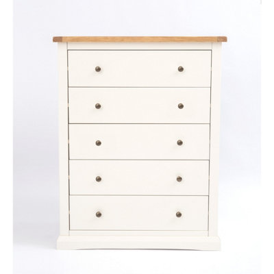 B&Q -  Castelli 5 Drawer Chest Of Drawers Brass Knob