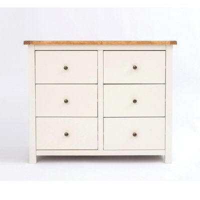 Cabinet Bits Maggiori 6 Drawer Chest Of Drawers Brass Knob White