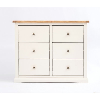 Cabinet Bits Castelli 6 Drawer Chest of Drawers - White - Wood/Pine - Brass Knob - Image 6