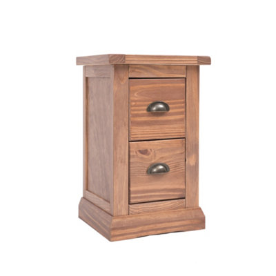 B&Q -  Tirolo 2 Drawer Petite Bedside Table Brass Cup Handle