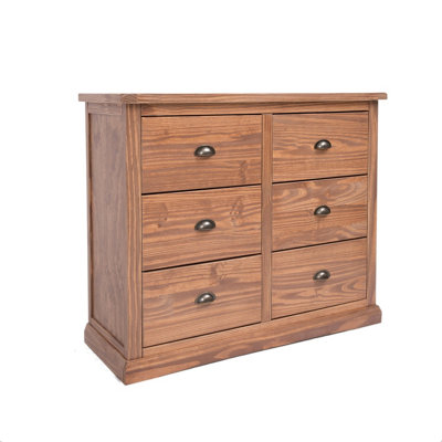Cabinet Bits Brown Tirolo 6 Drawer Chest Of Drawers Brass Cup Handle - Image 6