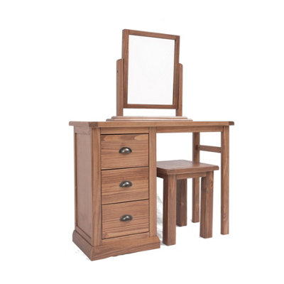 B&Q -  Tirolo 3 Drawer Dressing Table Set Brass Cup Handle