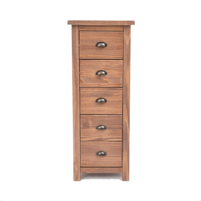B&Q -  Padua 5 Drawer Narrow Chest Of Drawers Brass Cup Handle