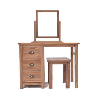 B&Q -  Padua 3 Drawer Dressing Table Set Brass Cup Handle