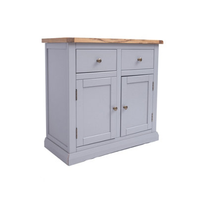 B&Q -  Rocca Grey 2 Drawer 2 Door Sideboard Brass Knob