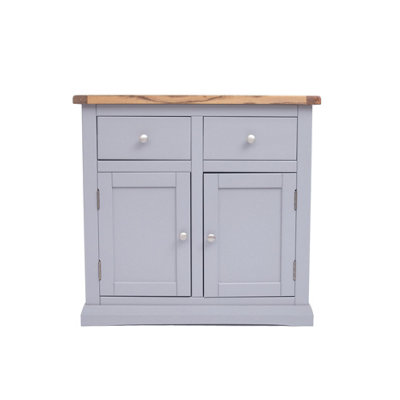 B&Q -  Rocca Grey 2 Drawer 2 Door Sideboard Chrome Knob