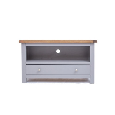 B&Q -  Mirano Grey 1 Drawer Tv Cabinet Chrome Knob