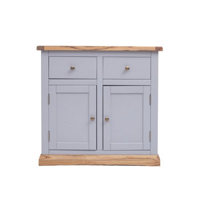 B&Q -  Biccari Grey 2 Drawer 2 Door Sideboard Brass Knob