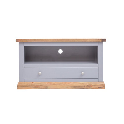 B&Q -  Biccari Grey 1 Drawer Tv Cabinet Chrome Knob