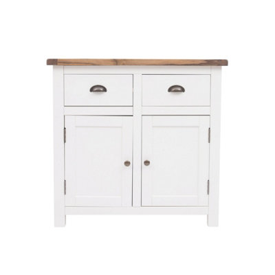 Cabinet Bits Lovere Off 2 Drawer 2 Door Sideboard Brass Cup Handle White