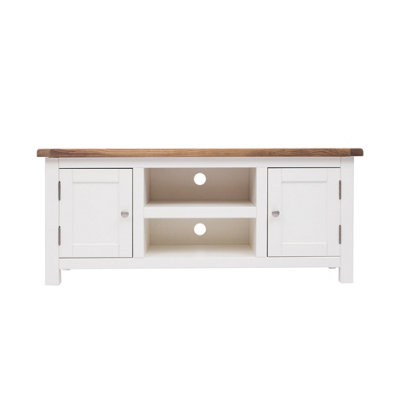 B&Q -  Lovere Off White 2 Door Tv Cabinet Chrome Knob