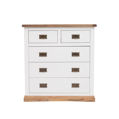 Cabinet Bits Tropea 5 Drawer Chest Of Drawers Bras Drop Handle White