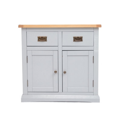 Cabinet Bits Loreo 2 Drawer 2 Door Sideboard Brass Drop Handle Light/Grey