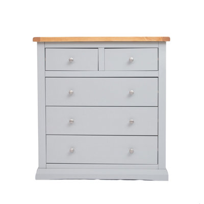 B&Q -  Loreo 5 Drawer Chest Of Drawers Chrome Knob