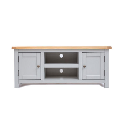 Cabinet Bits Argenta 2 Door Tv Cabinet Brass Knob Light/Grey