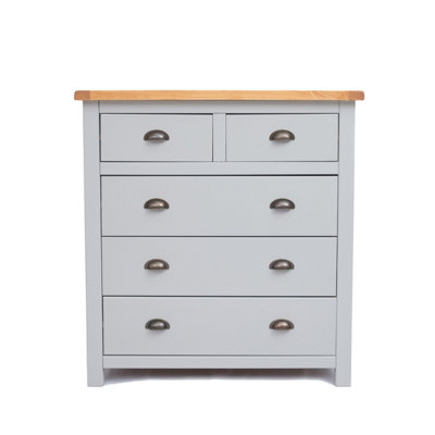 B&Q -  Argenta 5 Drawer Chest Of Drawers Brass Cup Handle