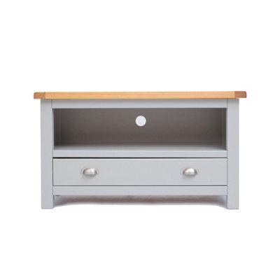 B&Q -  Argenta Light Grey 1 Drawer Tv Cabinet Chrome Cup Handle