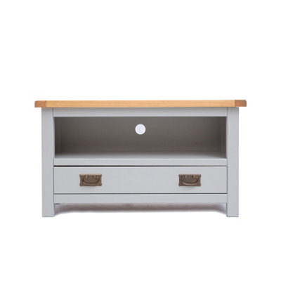 Cabinet Bits Argenta 1 Drawer Tv Cabinet Brass Drop Handle Light/Grey