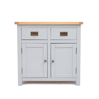 Cabinet Bits Argenta 2 Drawer 2 Door Sideboard Brass Drop Handle Light/Grey