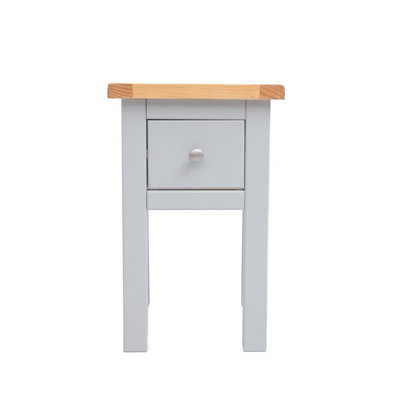 Cabinet Bits Argenta 1 Drawer Petite Bedside Table Chrome Knob Light/Grey