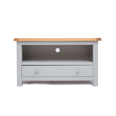 Cabinet Bits Argenta 1 Drawer Tv Cabinet Chrome Knob Light/Grey