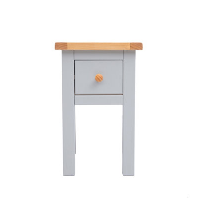 Cabinet Bits Argenta 1 Drawer Petite Bedside Table Wood Knob Light/Grey