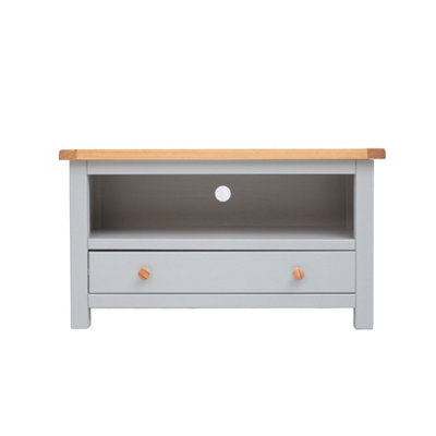 B&Q -  Argenta Light Grey 1 Drawer Tv Cabinet Wood Knob