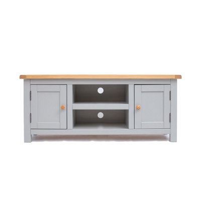 B&Q -  Argenta Light Grey 2 Door Tv Cabinet Wood Knob