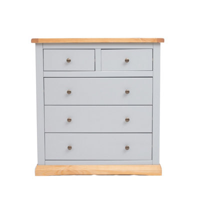 B&Q -  Bomporto 5 Drawer Chest Of Drawers Brass Knob