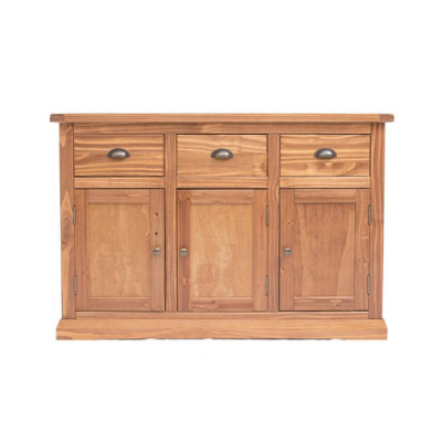B&Q -  Tirolo Lacquered 3 Drawer 3 Door Sideboard Brass Cup Handle
