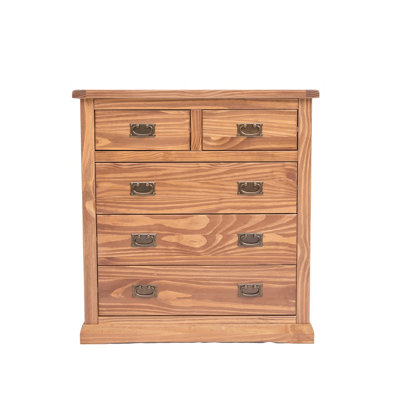 Cabinet Bits Tirolo 5 Drawer Chest Of Drawers Bras Drop Handle Light/Brown
