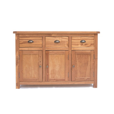 B&Q -  Padua Lacquered 3 Drawer 3 Door Sideboard Brass Cup Handle