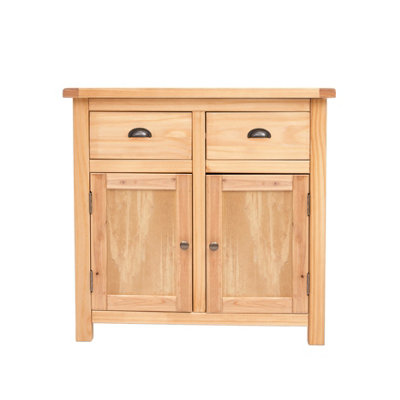 B&Q -  Lugo Waxed 2 Drawer 2 Door Sideboard Brass Cup Handle
