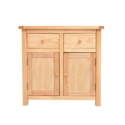 B&Q -  Lugo Waxed 2 Drawer 2 Door Sideboard Wood Knob