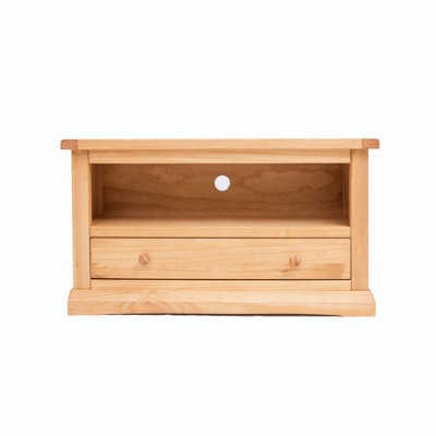 B&Q -  Lucca Waxed 1 Drawer Tv Cabinet Wood Knob