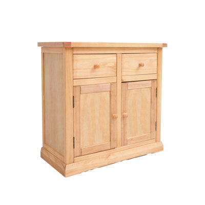 B&Q -  Lucca Waxed 2 Drawer 2 Door Sideboard Wood Knob
