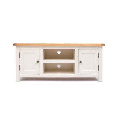 B&Q -  Maggiori Off White 2 Door Tv Cabinet Brass Knob