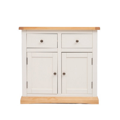 B&Q -  Trevi Off White 2 Drawer 2 Door Sideboard Brass Knob