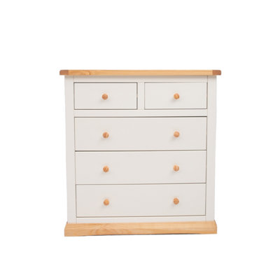 B&Q -  Trevi 5 Drawer Chest Of Drawers Wood Knob