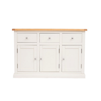 B&Q -  Castelli Off White 3 Drawer 3 Door Sideboard Chrome Knob
