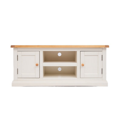 B&Q -  Castelli Off White 2 Door Tv Cabinet Wood Knob