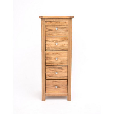 Cabinet Bits Trivento 5 Drawer Narrow Chest Of Drawers Chrome Knob from B&Q