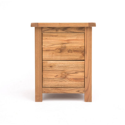 Cabinet Bits Trivento 2 Drawer Bedside Table - Light Wood / Wooden Knob - Image 4