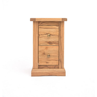 Cabinet Bits Salerno 2 Drawer Petite Bedside Table Brass Knob from B&Q