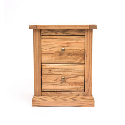 Cabinet Bits Salerno 2 Drawer Bedside Table Brass Knob