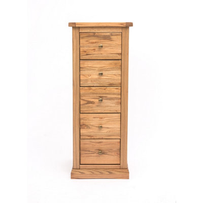 Cabinet Bits Salerno 5 Drawer Narrow Chest Of Drawers Brass Knob from B&Q