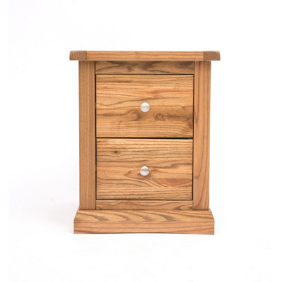Cabinet Bits Salerno 2 Drawer Bedside Table Chrome Knob from B&Q