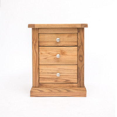 Cabinet Bits Salerno 3 Drawer Bedside Table Chrome Knob from B&Q